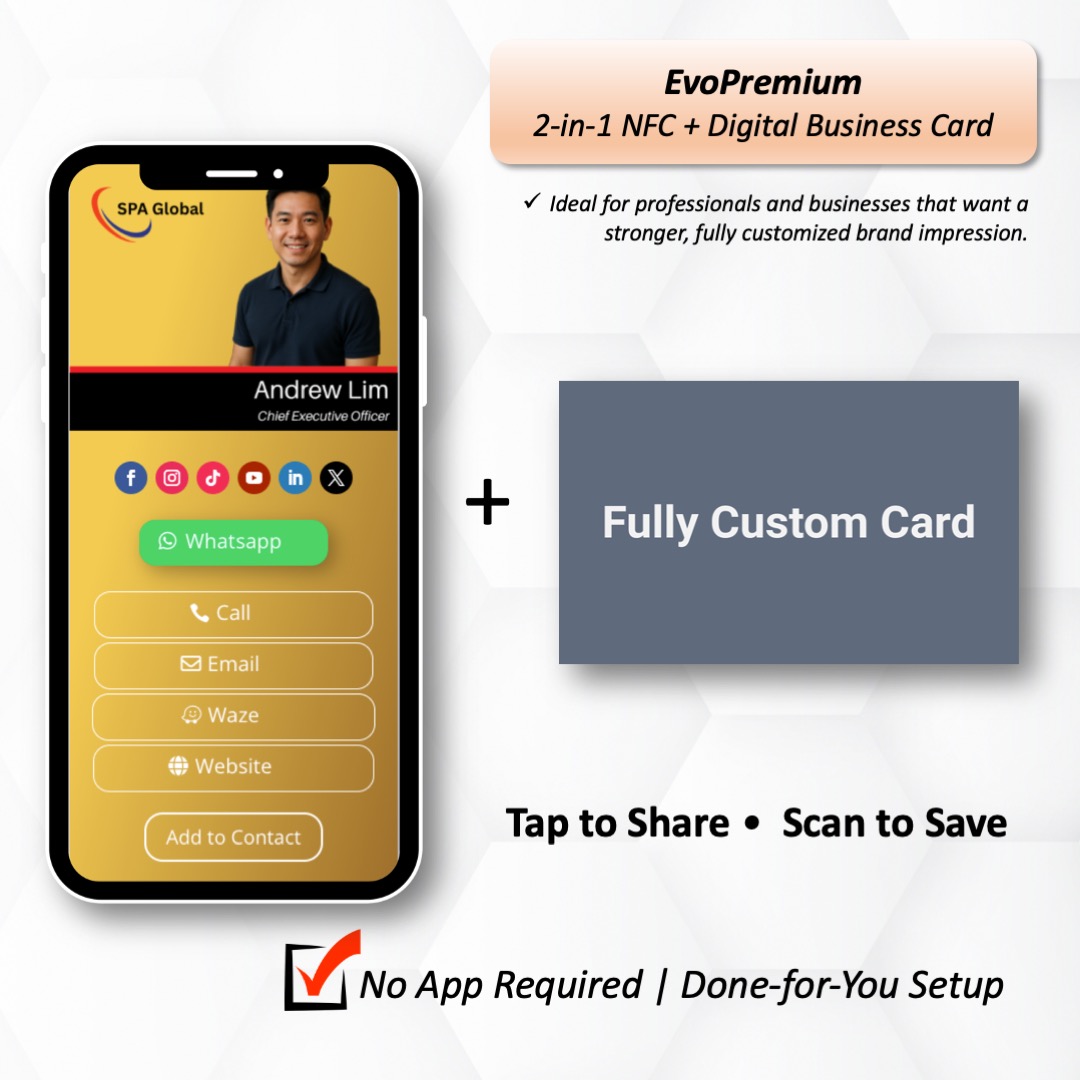 EvoPremium - Fully customer NFC Digital Business Card Solution