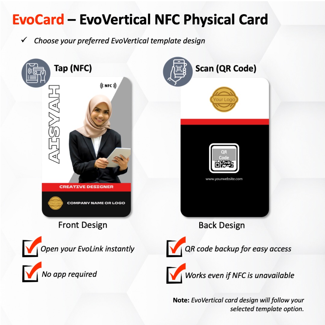 Evocard - EvoVertical NFC Physical Card 