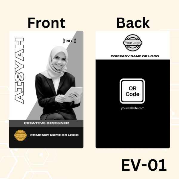 EvoVertical Card | NFC Premium Digital Business Card | Business Name Card Custom Design | Smart Business Card